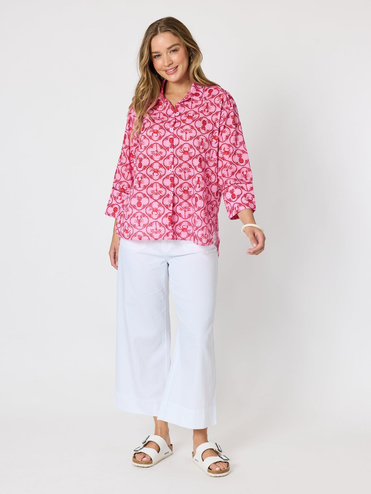 THREADZ - Dune Carpenter Wide Leg Cropped Pant - White