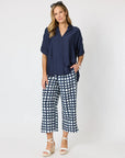 CLARITY - Del Mar Pleat Detail Top - Navy