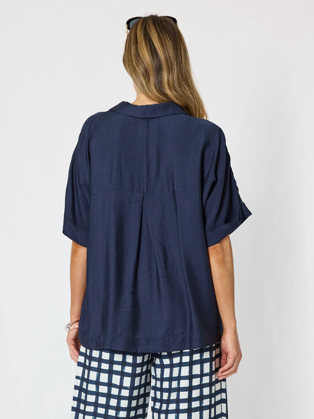 CLARITY - Del Mar Pleat Detail Top - Navy
