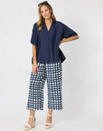 CLARITY - Del Mar Pleat Detail Top - Navy