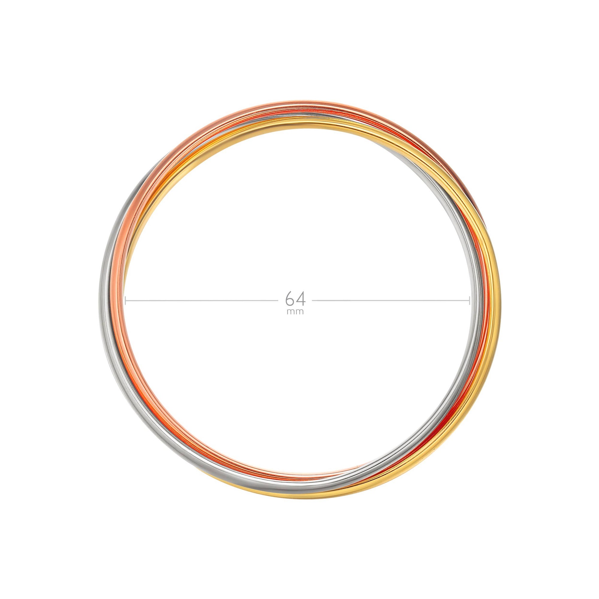 Trinity Interlocking Bangles Tri-Gold Plated|3-1070-T