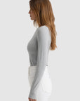 ORTC - Evie Fitted Long Sleeve Top Grey - Marle