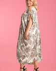 BODACIOUS-  CUSHLA DRESS - PALM WHITE