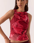 SOVRE - Florence Top. Raspberry