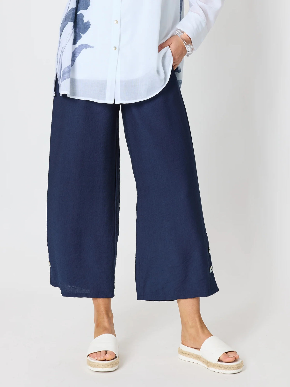 CLARITY - Essential Button Pant - Navy