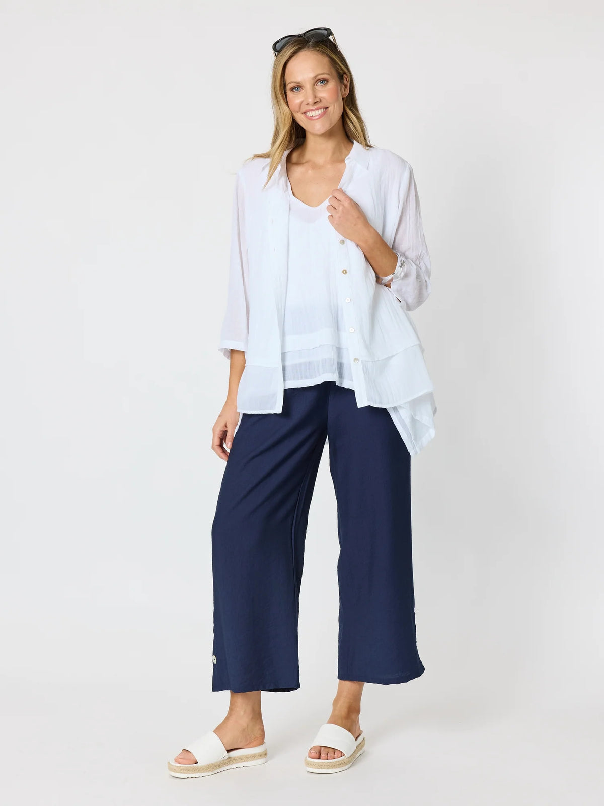 CLARITY - Essential Button Pant - Navy