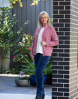 EQUINOX- Soft Knit Ribbed Zip through Cardi with fine cable stitch on sleeves 