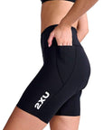 2XU Aero 7 Inch Shorts. Black/White