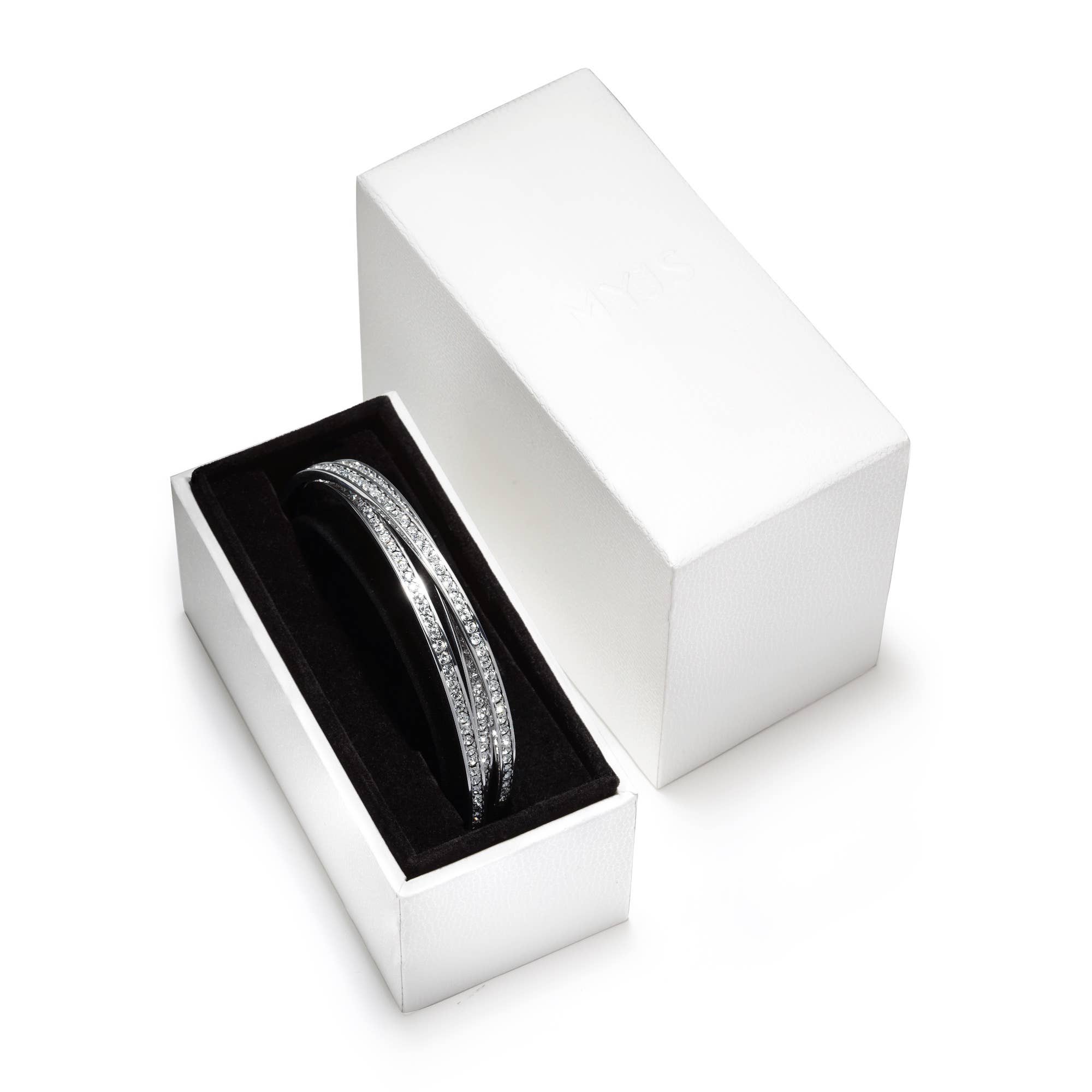 MYJS Trinity Interlocking Eternity Crystal Bangles |3-1042-R