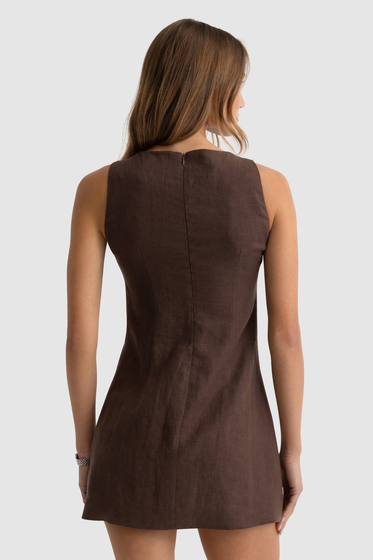ORTC - Bridie Linen Mini Dress - Carob