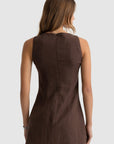 ORTC - Bridie Linen Mini Dress - Carob