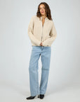 SILENT THEORY- MAPLE ZIP THRU KNIT JUMPER. NATURAL 6057009.