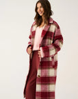 CARTEL & WILLOW - Berry Check Greta Coat - Berry