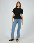 ALL ABOUT EVE - Lipa Ruched Top.  Black