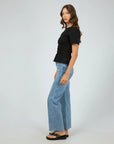 ALL ABOUT EVE - Lipa Ruched Top.  Black
