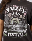 ALL ABOUT EVE-  Sun Valley Oversized Tee.  Washed Black