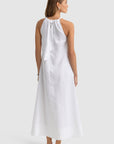 ORTC - Luna Linen Halter Dress Full Length - White