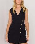 MINK PINK - Irena Wrap Mini Dress - Black