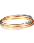 Trinity Interlocking Bangles Tri-Gold Plated|3-1070-T