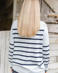 GOONDIWINDI COTTON - Cotton 55% Merino 45% Cotton Stripe Roll Neck Jumper