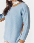 GOONDIWINDI - Drover Brushed Merino Jumper - Harebell Blue/Acorn