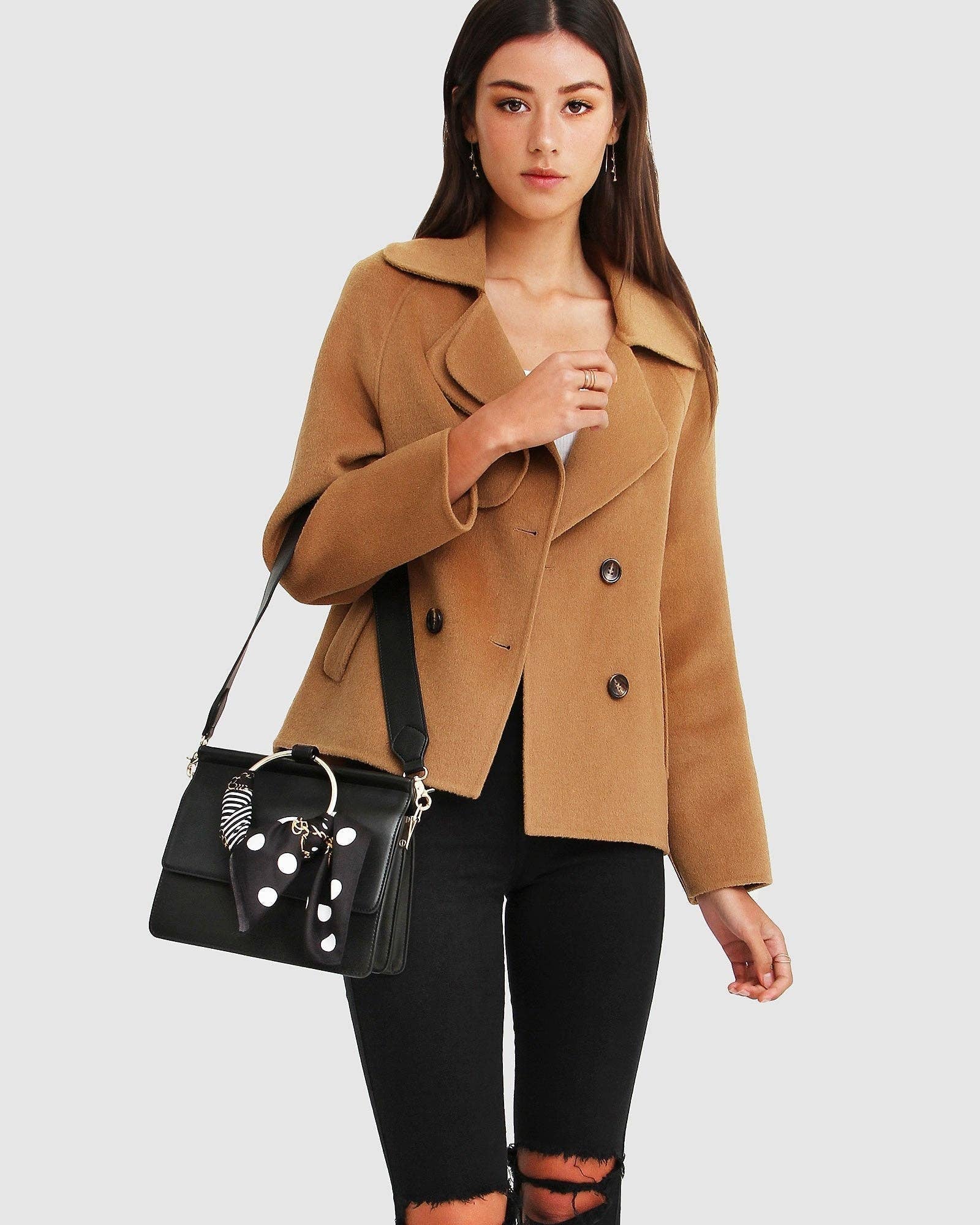 BELLE AND BLOOM I&#39;m Yours Wool Blend Peacoat