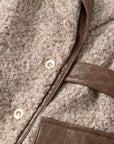 PRODUCT SEEKER - Women's Long Winter Coat with Wool & Pu Leather