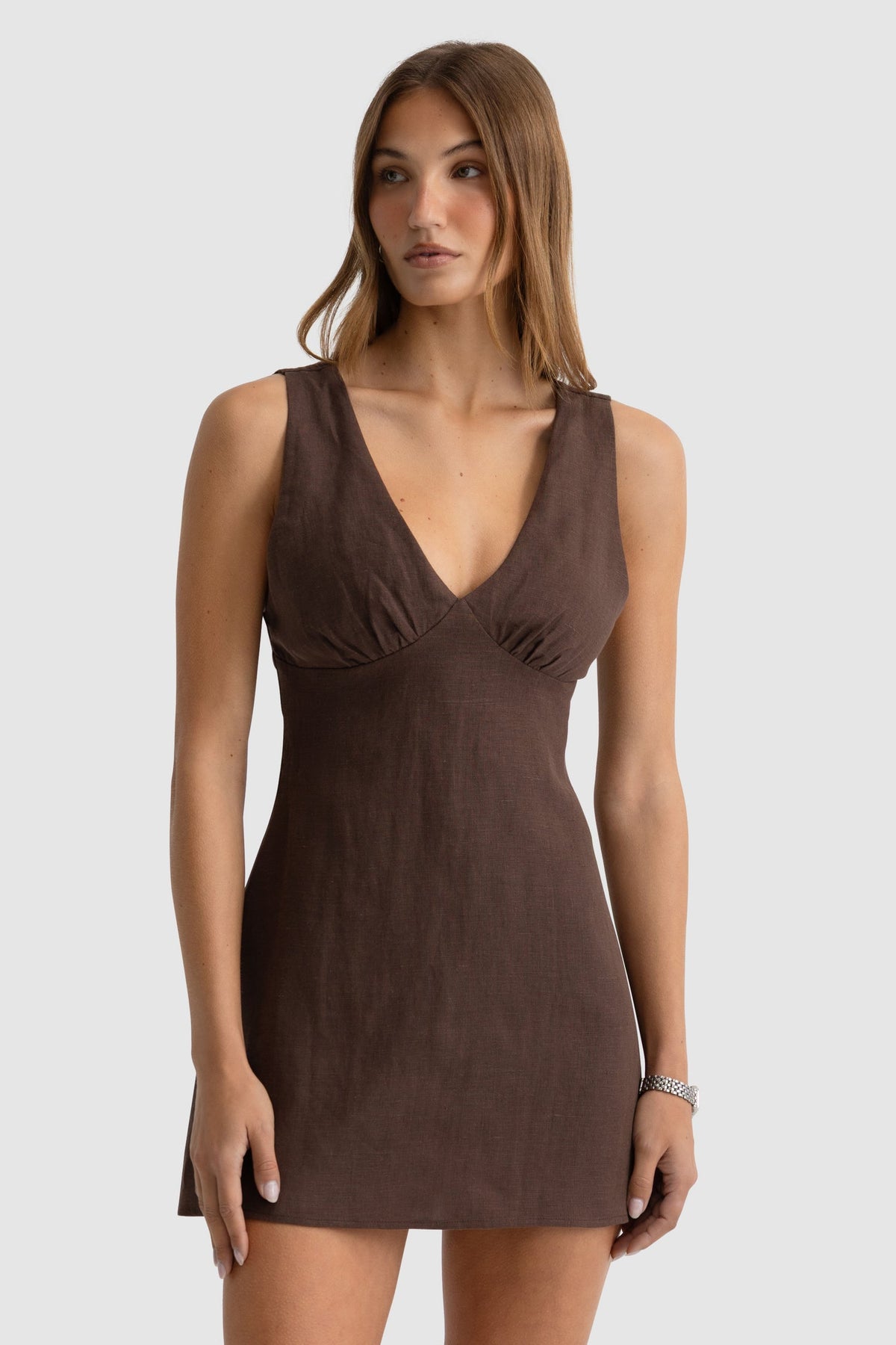 ORTC - Miley Linen Mini Dress - Carob