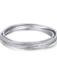 MYJS Trinity Interlocking Eternity Crystal Bangles |3-1042-R