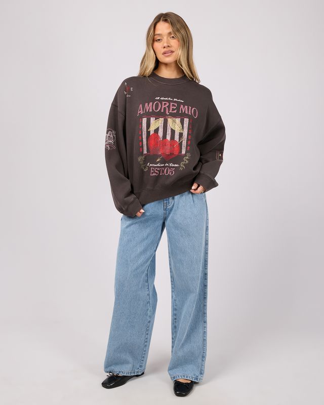 ALL ABOUT EVE - Aurora Box Crew - Washed Black