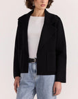 STAPLE THE LABEL- AIDEN CROP COATIGAN BLACK UT250880
