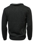 ANSETT GOLD - Luxury Wool Cashmere Half Zip Knit - Graphite