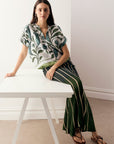 POL - Linne Silk Top - Linne Border Print