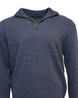 BRIDGEPORT - Knitted Half Zip Top - Indigo