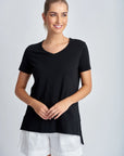 CLOTH PAPER SCISSORS-  HI LOW TEE.  BLACK