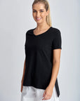 CLOTH PAPER SCISSORS-  HI LOW TEE.  BLACK