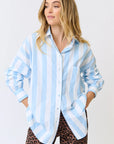 CARTEL AND WILLOW- Adalyn Shirt - Ice Blue Stripe