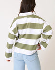 CARTEL & WILLOW - LILY RUGBY SHIRT - KHAKI STRIPE