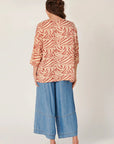 ELLIS AND DEWEY- DRAPE TOP - TONAL PALM