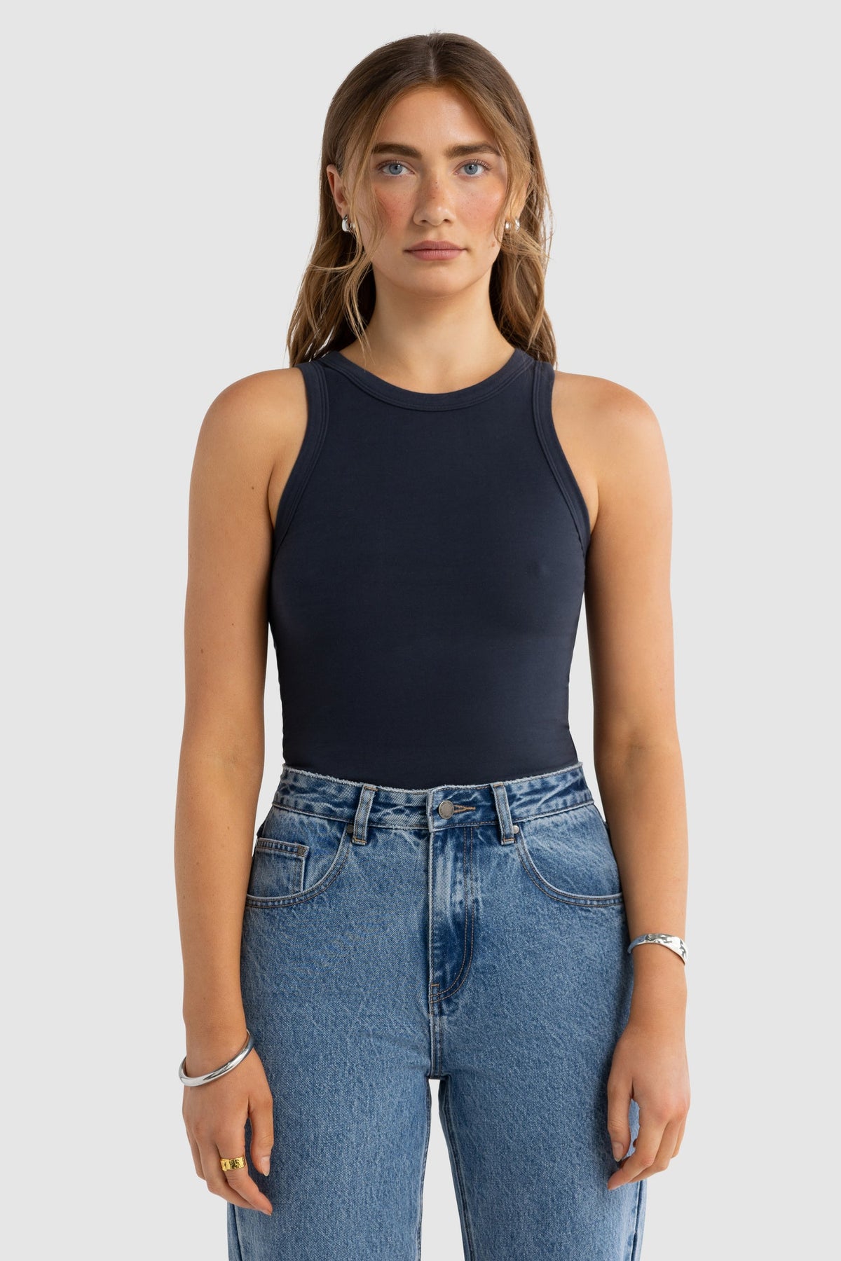 ORTC - Evie Fitted Racerback Tank - Navy