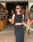 MINK PINK-  Solano Diamond Knit Tank Black