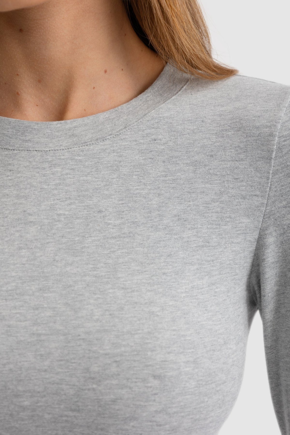 ORTC - Evie Fitted Long Sleeve Top Grey - Marle