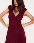 MINK PINK - Lola Wrap MIDI Dress - Wine