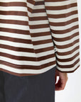 STELLA & GEMMA - Drop Shoulder Tee Choc Stripe