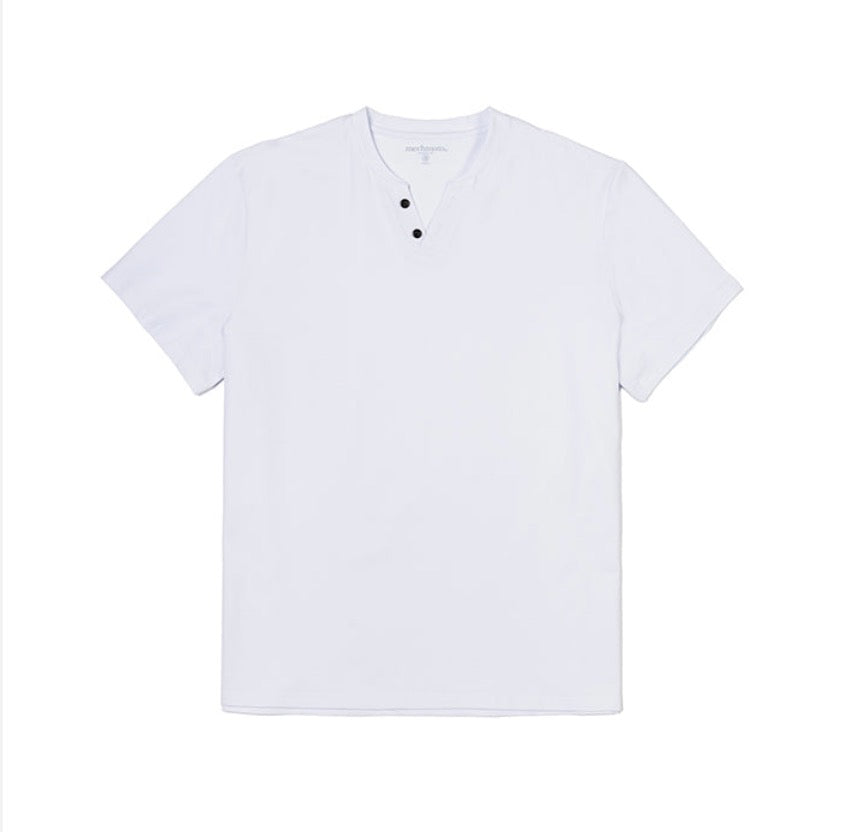 MECHMOTO - Cotton Stretch button V neck T Shirt