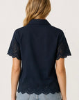GOONDIWINDI - Salt Embroidered Cotton Shirt - Dark Navy