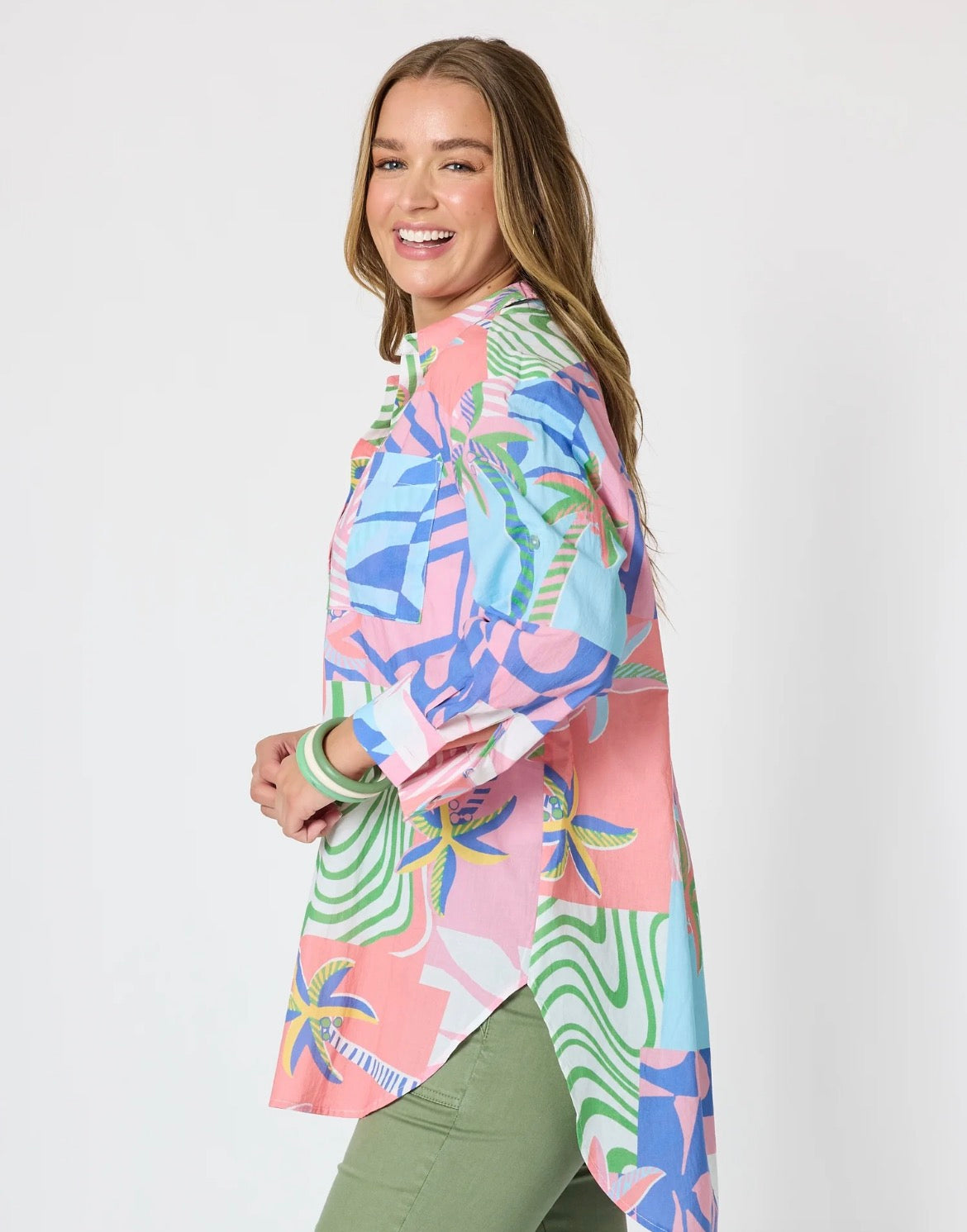 THREADZ - Urban Jungle Print Shirt - Musk Multi