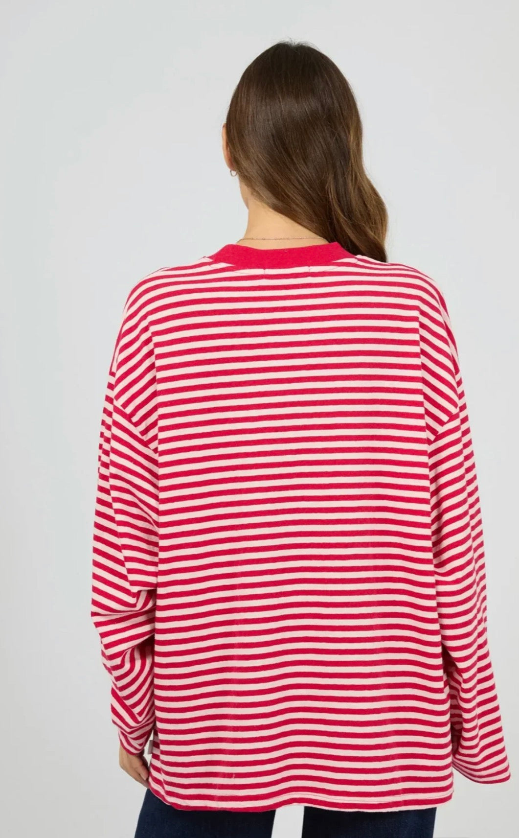 ALL ABOUT EVE - Paloma LS Stripe Tee - Ruby