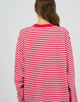 ALL ABOUT EVE - Paloma LS Stripe Tee - Ruby