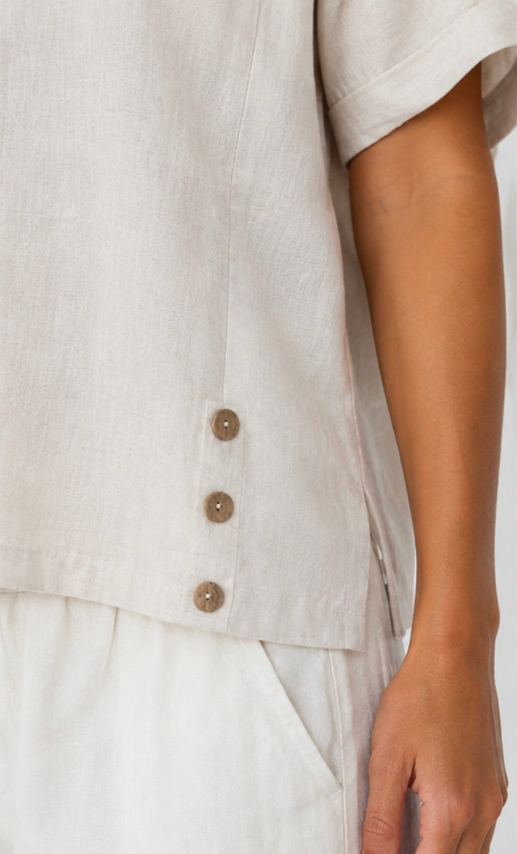MAGLIA - Linen Top - Natural